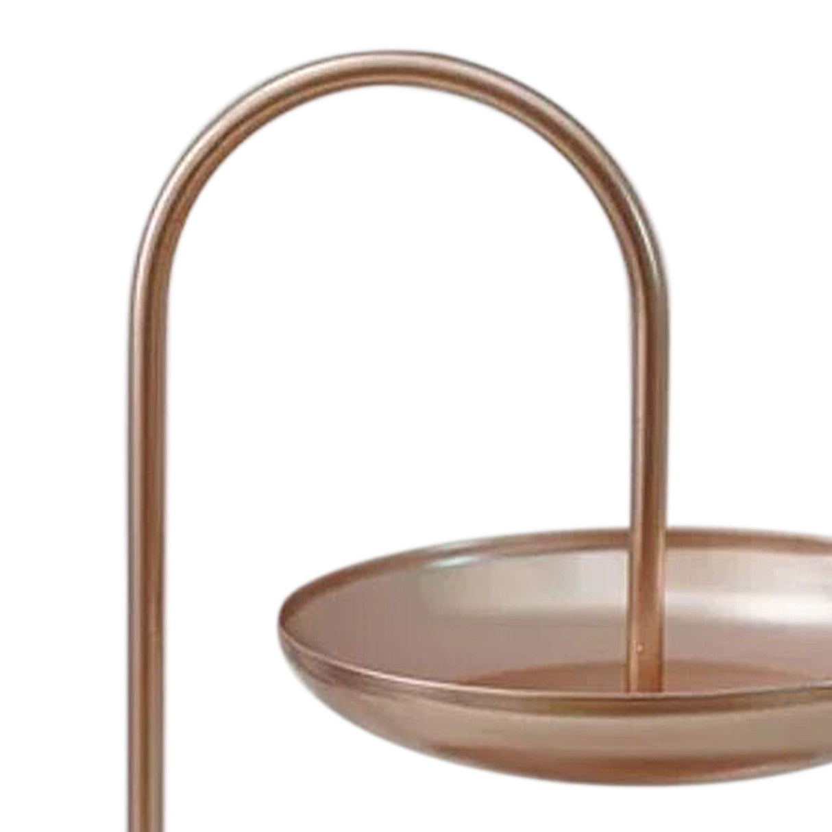 2 Tier Iron Fruit Serving Tray Waterproof Multi Tier Storage Platter for Coffee Table Party Rose Gold
