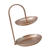 2 Tier Iron Fruit Serving Tray Waterproof Multi Tier Storage Platter for Coffee Table Party Rose Gold - Extra Image