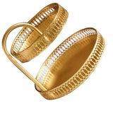 Double Layer Pastry Tray Decorative Copper Gold Biscuits Dessert Display Plate for Wedding Vertical Grain