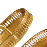 Double Layer Pastry Tray Decorative Copper Gold Biscuits Dessert Display Plate for Wedding Vertical Grain - Close-Up Angle