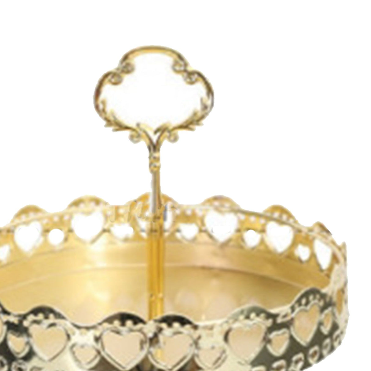 Double Layer Pastry Tray Decorative Copper Gold Biscuits Dessert Display Plate for Wedding Hollowed Out Love Heart