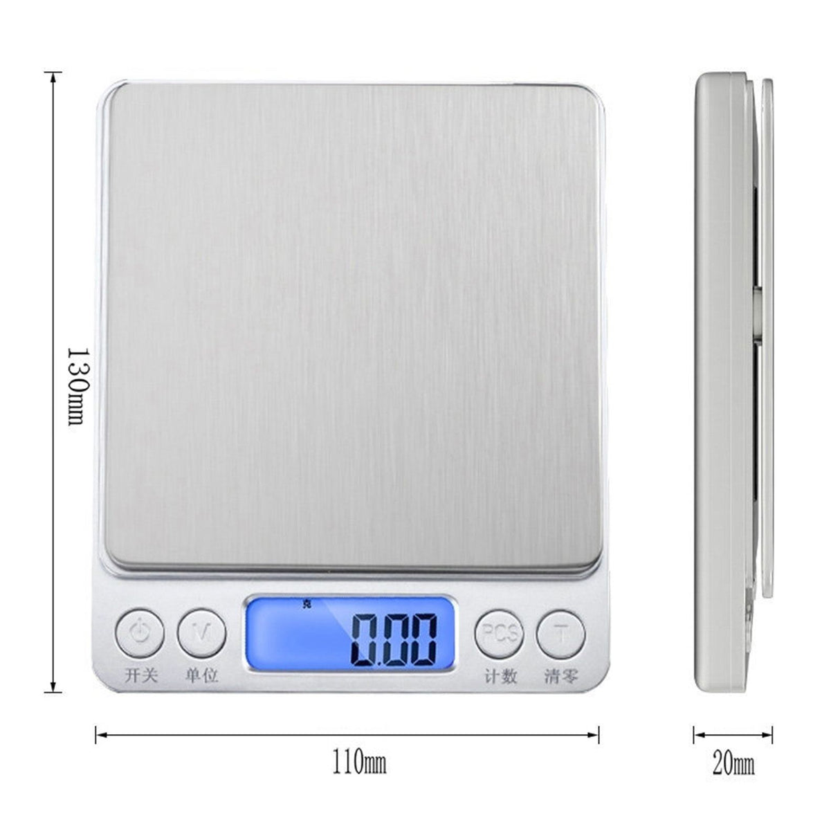 Kitchen Electronic Scale 0.1g High Accuracy Mini Portable LCD Display Digital Food Scale for Jewelry