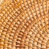 Hand Woven Round Rattan Serving Tray Bread Fruit Dessert Snack Basket with Handles 3 Piece Set