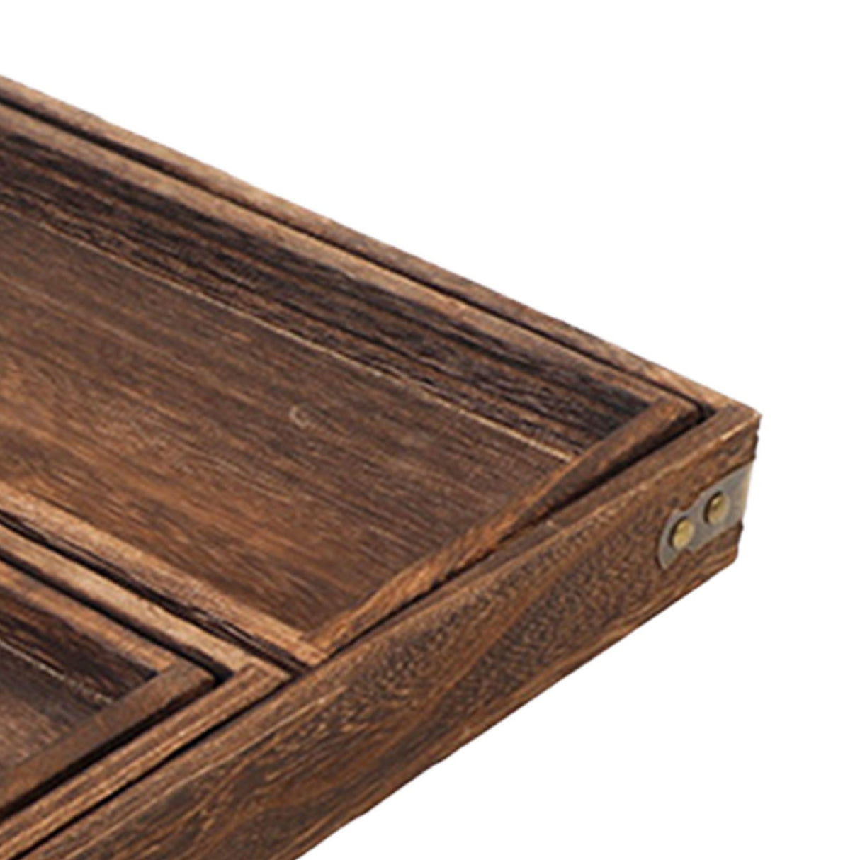 Wood Tea Tray Fade Resistant Exquisite Retro Reinforced Rectangular Tea Serving Tray