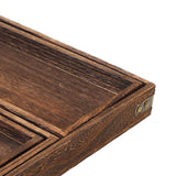 Wood Tea Tray Fade Resistant Exquisite Retro Reinforced Rectangular Tea Serving Tray