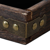 Wood Tea Tray Fade Resistant Exquisite Retro Reinforced Rectangular Tea Serving Tray - Extra Image