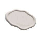Jewelry Plate Ceramic Glossy Appearance Simple Modern Stylish Storage Tray for Home Gift White Oval - Front View