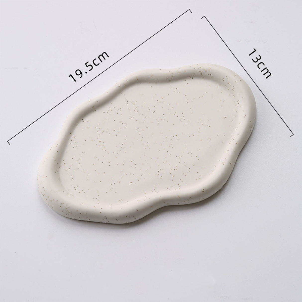 Jewelry Plate Ceramic Glossy Appearance Simple Modern Stylish Storage Tray for Home Gift White Oval