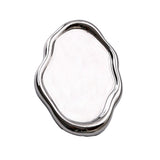Jewelry Plate Ceramic Glossy Appearance Simple Modern Stylish Storage Tray for Home Gift Silver Oval
