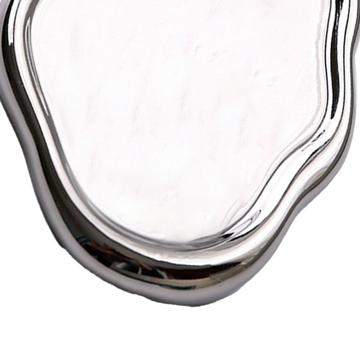 Jewelry Plate Ceramic Glossy Appearance Simple Modern Stylish Storage Tray for Home Gift Silver Oval