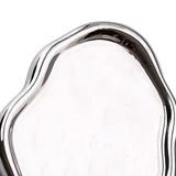 Jewelry Plate Ceramic Glossy Appearance Simple Modern Stylish Storage Tray for Home Gift Silver Oval