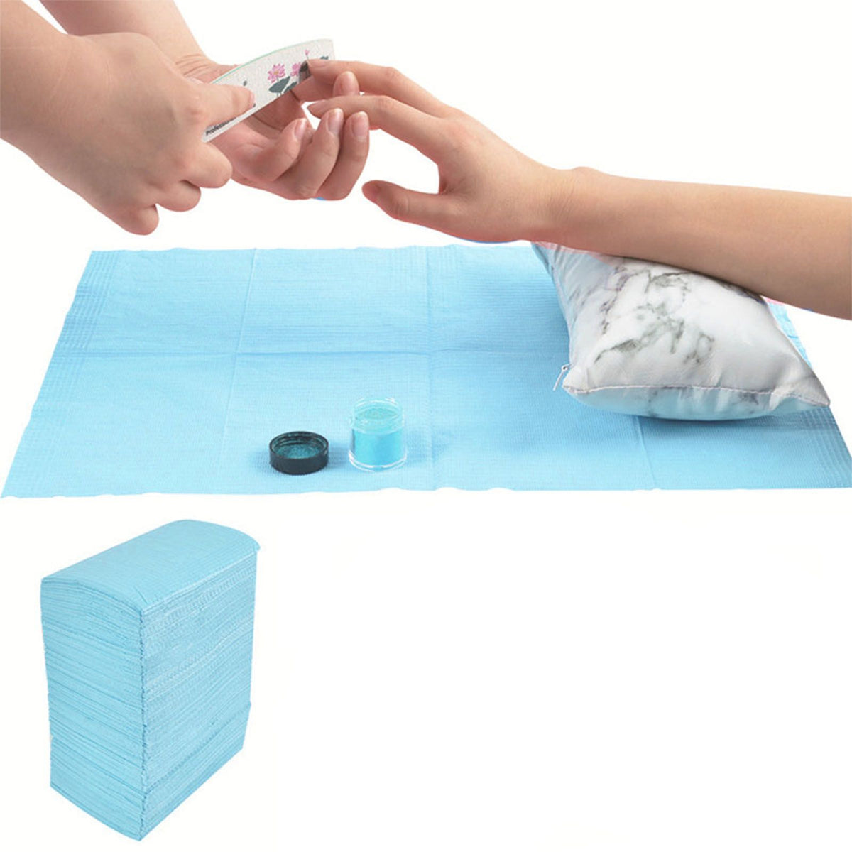 125PCS Tattoo Clean Pad Good Absorption Thick Cloth Disposable Tattoo Tablecloth for Tattooist Blue