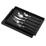 Tableware Cutlery Set Stainless Steel Dinner Knives Forks Spoons Eating Utensils High Hardness Flatware Set Black Handle
