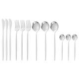 12Pcs Tableware Set Spoons Knives Forks Glossy 410 Stainless Steel Cutlery Set for Home Restaurant Silver