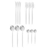 12Pcs Tableware Set Spoons Knives Forks Glossy 410 Stainless Steel Cutlery Set for Home Restaurant Silver