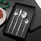 12Pcs Tableware Set Spoons Knives Forks Glossy 410 Stainless Steel Cutlery Set for Home Restaurant Silver