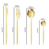 12Pcs Tableware Set Spoons Knives Forks Glossy 410 Stainless Steel Cutlery Set for Home Restaurant Gold - Extra Image