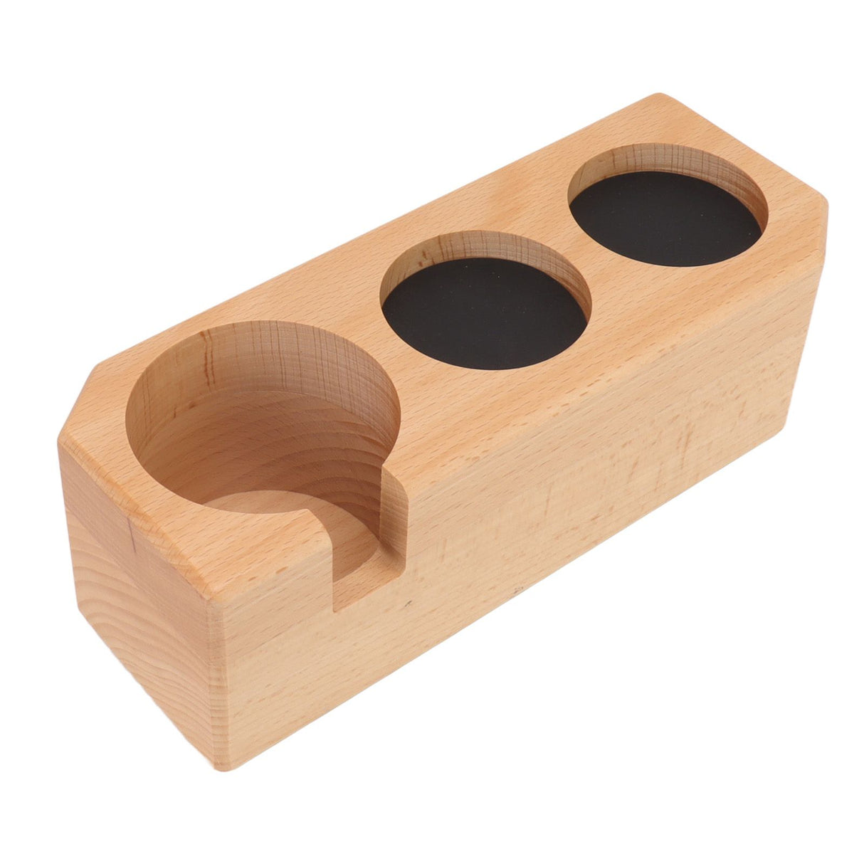 Tamping Station Beech Wood Tamper Mat Stand with Anti Slip Pad for Coffee Bar Accessories L