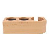Tamping Station Beech Wood Tamper Mat Stand with Anti Slip Pad for Coffee Bar Accessories L - Top-Down View