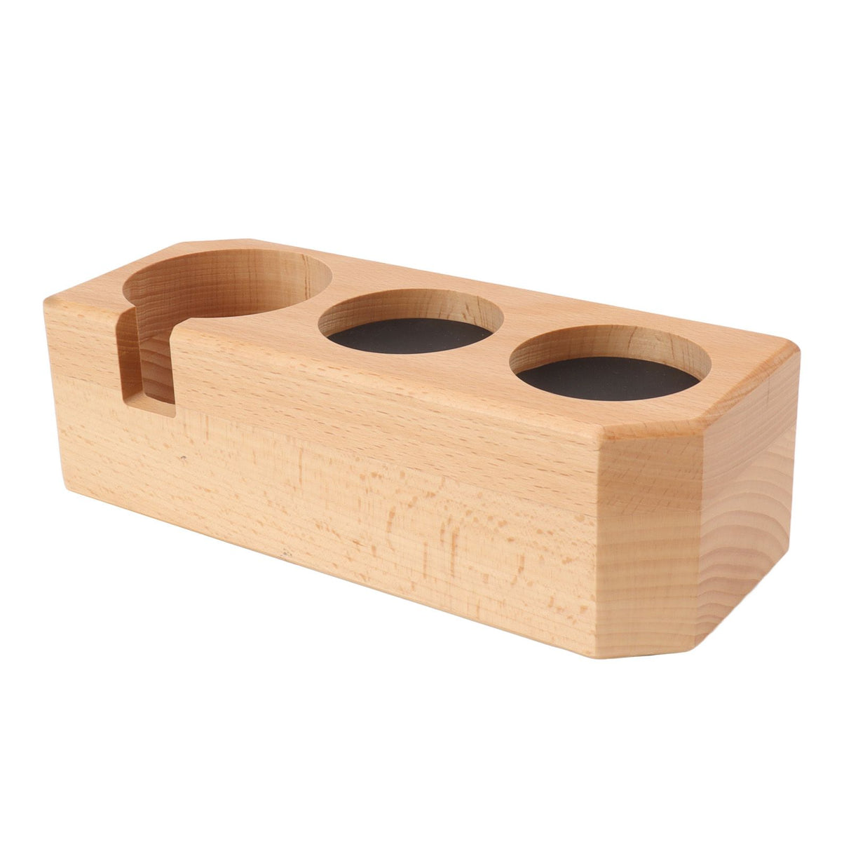 Tamping Station Beech Wood Tamper Mat Stand with Anti Slip Pad for Coffee Bar Accessories L