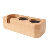 Tamping Station Beech Wood Tamper Mat Stand with Anti Slip Pad for Coffee Bar Accessories L - 45-Degree Angle