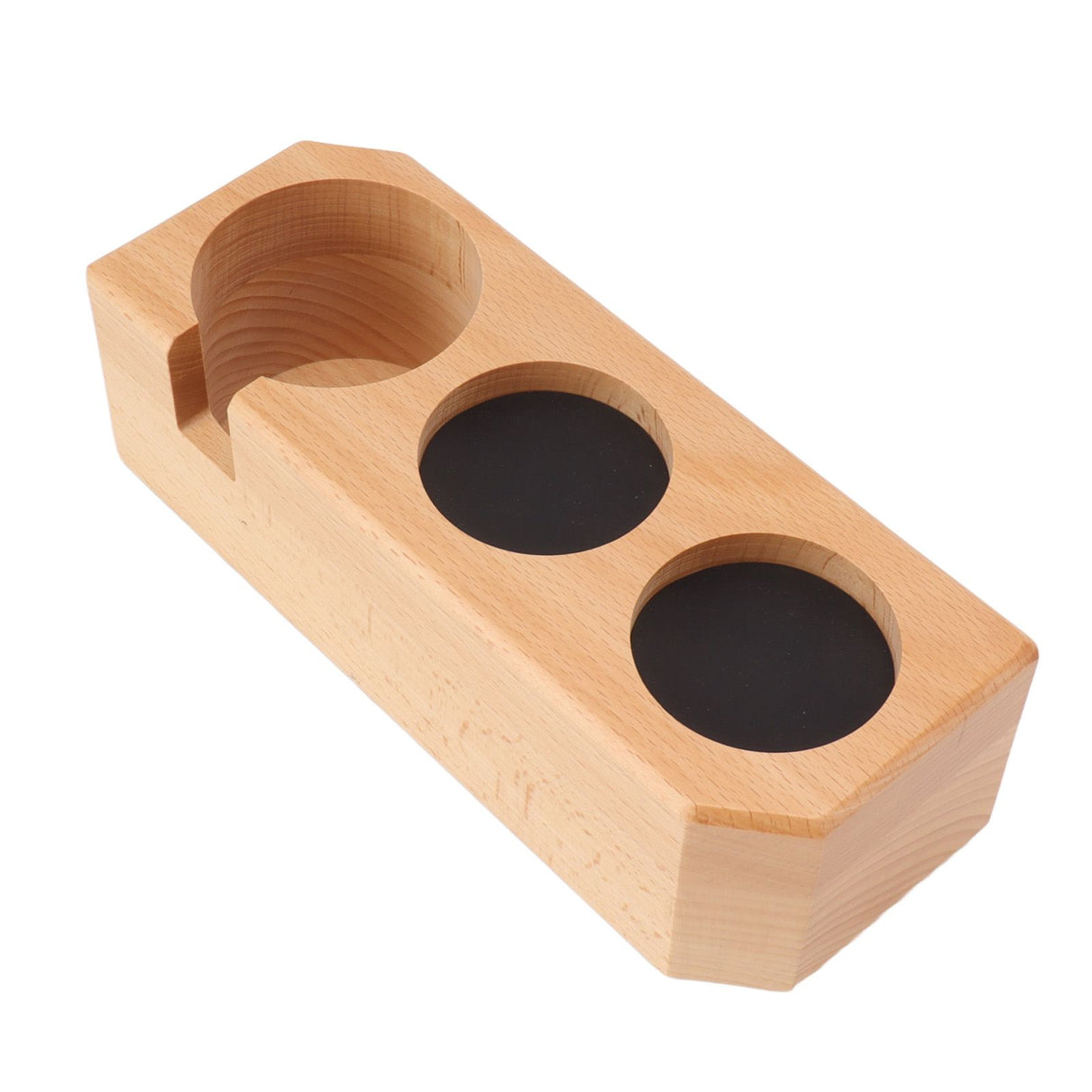 Tamping Station Beech Wood Tamper Mat Stand with Anti Slip Pad for Coffee Bar Accessories L