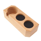 Tamping Station Beech Wood Tamper Mat Stand with Anti Slip Pad for Coffee Bar Accessories L - Rear View
