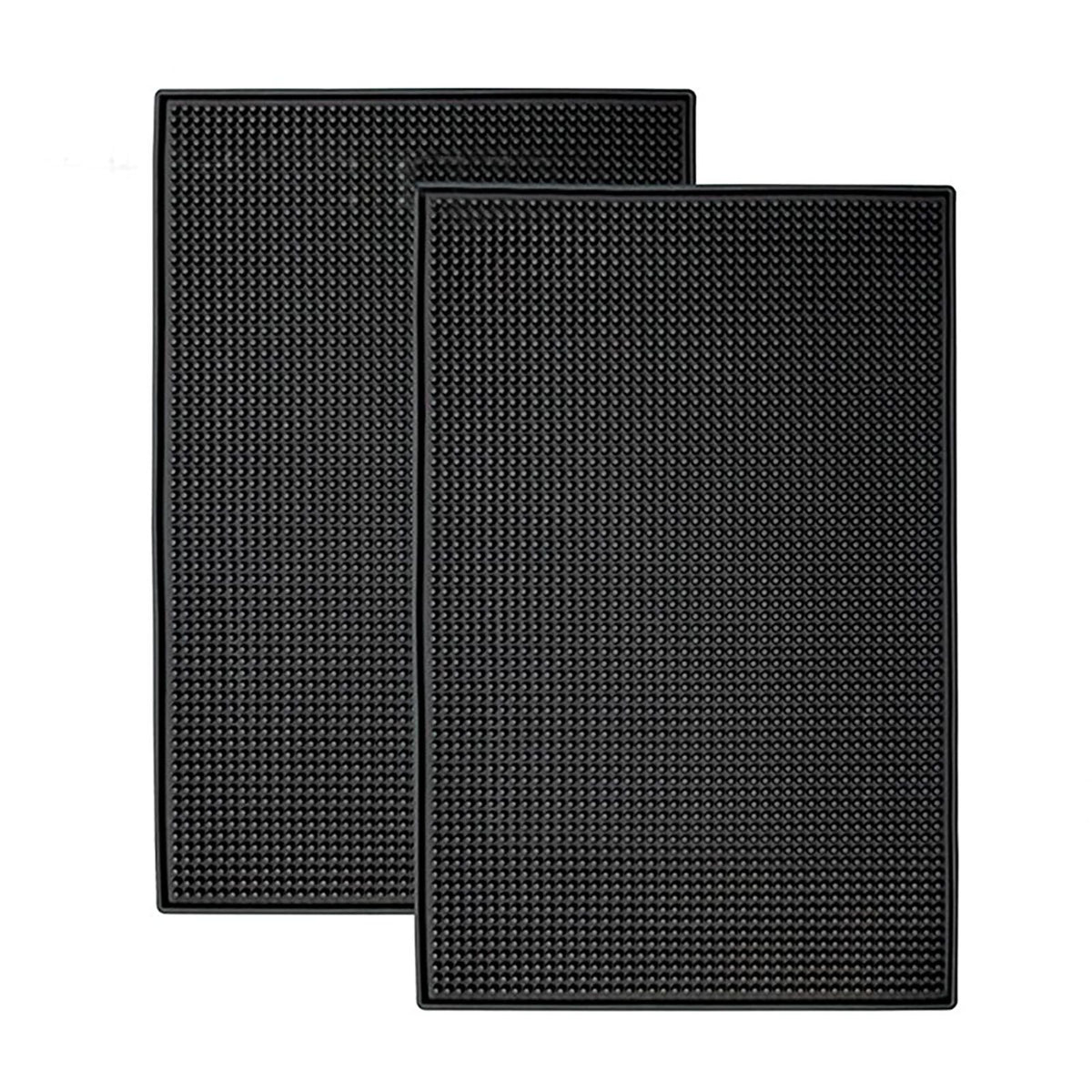 Bar Mat PVC Heat Insulation Drain Pad Black Bar Countertop Spill Mat for Bar Kitchen Restaurant Hotel