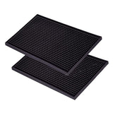 Bar Mat PVC Heat Insulation Drain Pad Black Bar Countertop Spill Mat for Bar Kitchen Restaurant Hotel