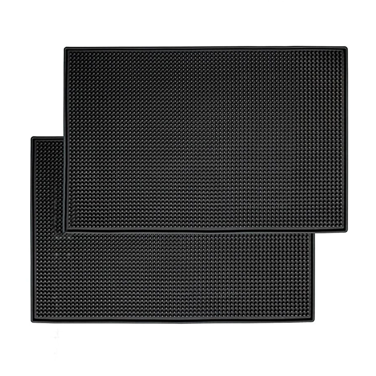 Bar Mat PVC Heat Insulation Drain Pad Black Bar Countertop Spill Mat for Bar Kitchen Restaurant Hotel
