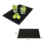 Bar Mat PVC Heat Insulation Drain Pad Black Bar Countertop Spill Mat for Bar Kitchen Restaurant Hotel - Extra Image