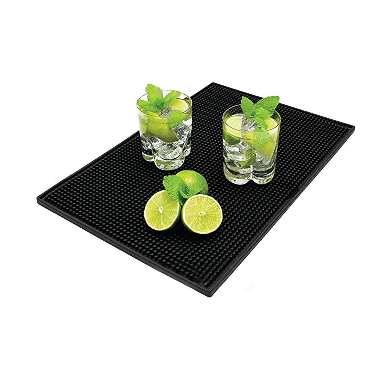 Bar Mat PVC Heat Insulation Drain Pad Black Bar Countertop Spill Mat for Bar Kitchen Restaurant Hotel