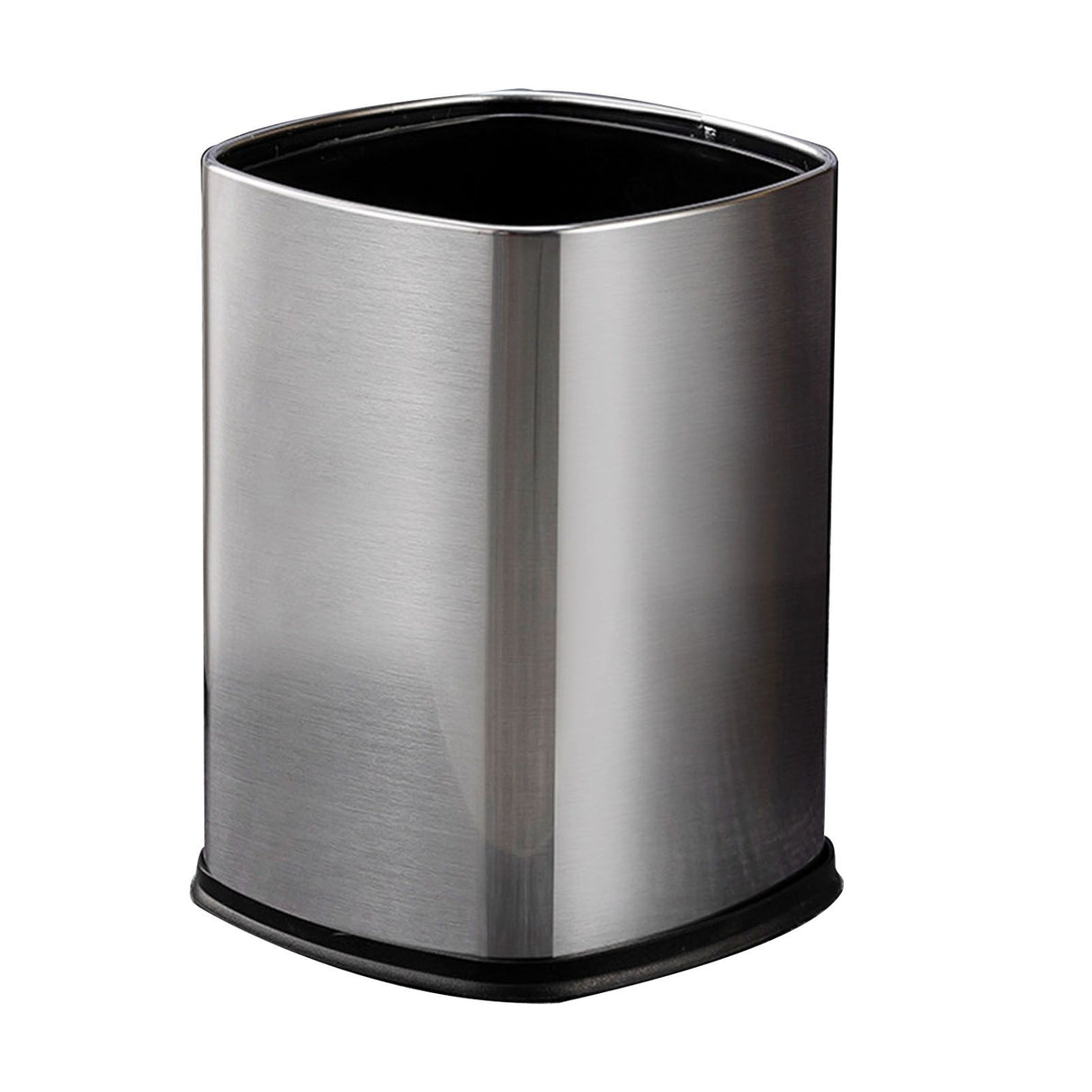 12L Rectangular Trash Can Lidless Living Room Kitchen Office Stainless Steel Dustbin Trash Can