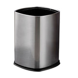 12L Rectangular Trash Can Lidless Living Room Kitchen Office Stainless Steel Dustbin Trash Can