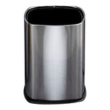 12L Rectangular Trash Can Lidless Living Room Kitchen Office Stainless Steel Dustbin Trash Can