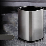 12L Rectangular Trash Can Lidless Living Room Kitchen Office Stainless Steel Dustbin Trash Can