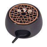 Teapot Warmer Base Ceramic Candle Heater Tea Coffee Milk Light Warmer with Purple Iron Pad for Home Black A Pad