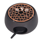 Teapot Warmer Base Ceramic Candle Heater Tea Coffee Milk Light Warmer with Purple Iron Pad for Home Black A Pad