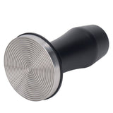 Coffee Tamper Aluminum Alloy Calibrated Tamper with Spring Loaded Stainless Steel Base for Cafe Home 58 Thread Bottom - Top-Down View