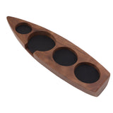 Boat Shape Coffee Tamper Holder Walnut Wood Coffee Distributor Holder Station for Cafe Western Restaurant Bar Family Kitchen 51mm