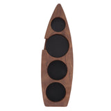 Boat Shape Coffee Tamper Holder Walnut Wood Coffee Distributor Holder Station for Cafe Western Restaurant Bar Family Kitchen 51mm - Extra Image