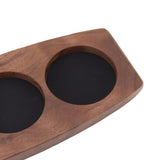 Boat Shape Coffee Tamper Holder Walnut Wood Coffee Distributor Holder Station for Cafe Western Restaurant Bar Family Kitchen 51mm - Extra Image