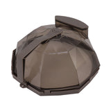 Microwave Splash Heating Cover PC Food Splatter Guard with Extension Handle for Kitchen Cooking Brown - Top-Down View