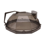 Microwave Splash Heating Cover PC Food Splatter Guard with Extension Handle for Kitchen Cooking Brown - Rear View