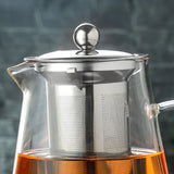 1300ml Glass Teapot Thickened Heat Resistant Clear Ergonomic Handle for Loose Leaf Blooming Tea