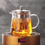 1300ml Glass Teapot Thickened Heat Resistant Clear Ergonomic Handle for Loose Leaf Blooming Tea - Extra Image