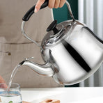 Whistling Kettle Stainless Steel Boiling Audible Alarm Large Opening Stovetop Teapot with Tea Filter 2L