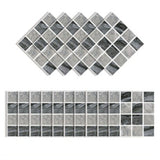 30PCS Mosaic Wallpaper PVC 3D Waterproof Oil Proof Self Adhesive Wall Sticker for Kitchen Countertops Light Grey Lattice