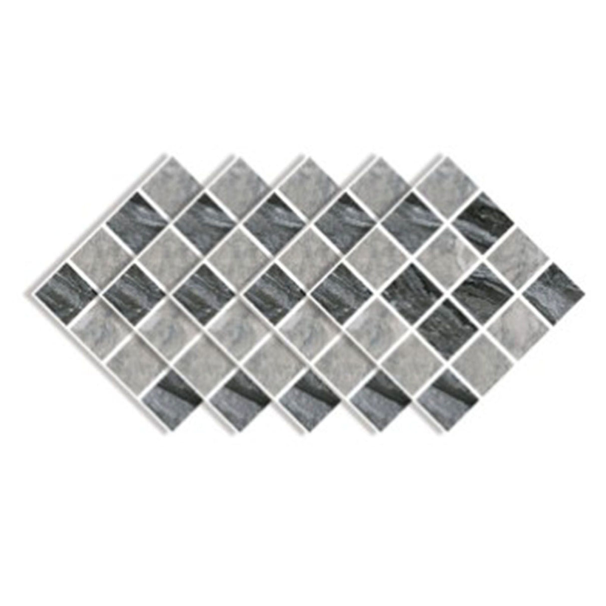30PCS Mosaic Wallpaper PVC 3D Waterproof Oil Proof Self Adhesive Wall Sticker for Kitchen Countertops Light Grey Lattice