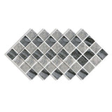 30PCS Mosaic Wallpaper PVC 3D Waterproof Oil Proof Self Adhesive Wall Sticker for Kitchen Countertops Light Grey Lattice